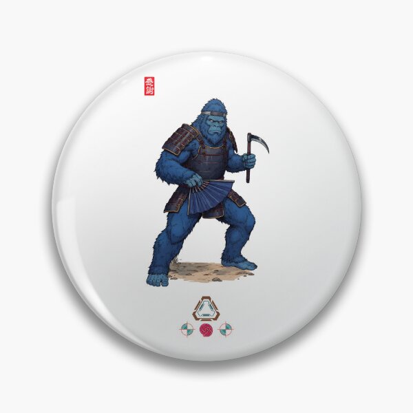 Item preview, Guardian Blue Bigfoot with Tessen and Kama designed and sold by Whimsy Trail Co.