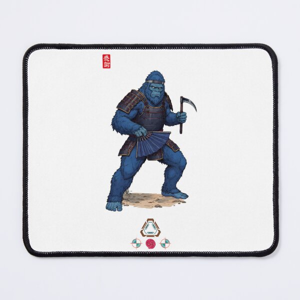 Item preview, Guardian Blue Bigfoot with Tessen and Kama designed and sold by Whimsy Trail Co.