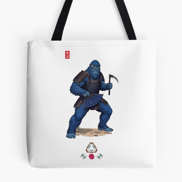 Item preview, Guardian Blue Bigfoot with Tessen and Kama designed and sold by Whimsy Trail Co.