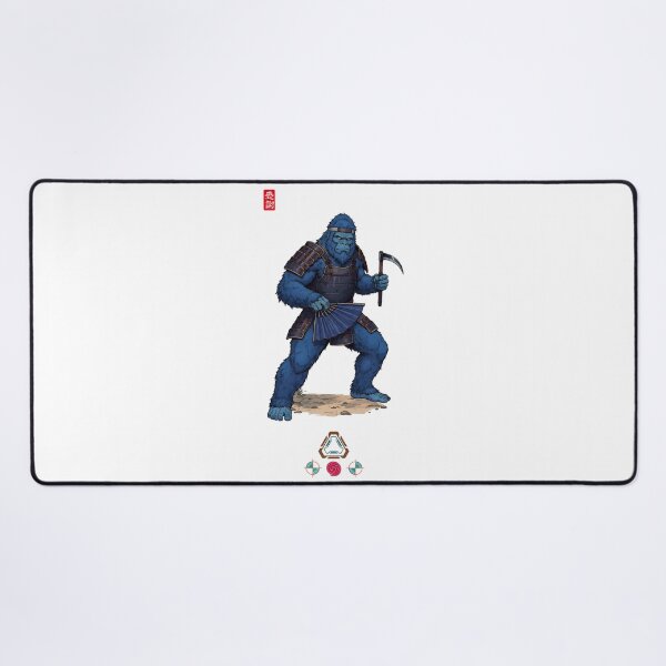Item preview, Guardian Blue Bigfoot with Tessen and Kama designed and sold by Whimsy Trail Co.