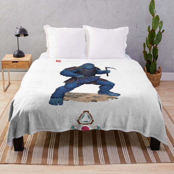 Item preview, Guardian Blue Bigfoot with Tessen and Kama designed and sold by Whimsy Trail Co.
