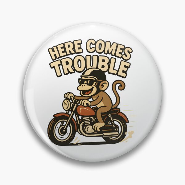 Item preview, Here Comes Trouble Funny Monkey On Motorcycle designed and sold by Photo-Sphere101.