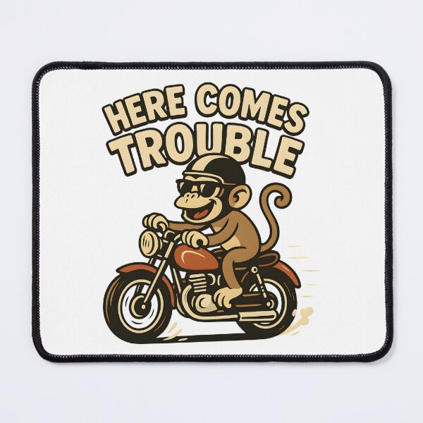 Item preview, Here Comes Trouble Funny Monkey On Motorcycle designed and sold by Photo-Sphere101.