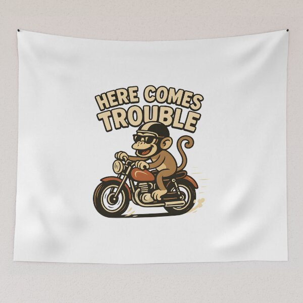 Item preview, Here Comes Trouble Funny Monkey On Motorcycle designed and sold by Photo-Sphere101.