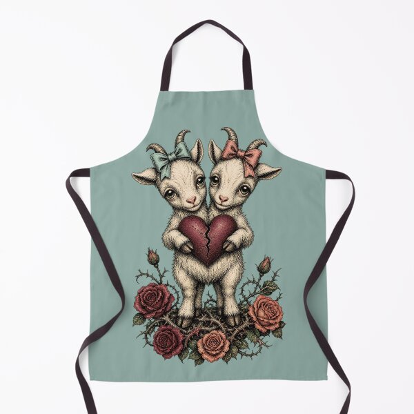 Item preview, Lovesick Two-Headed Goat | Cute Goth Art designed and sold by Cute & Rotten.