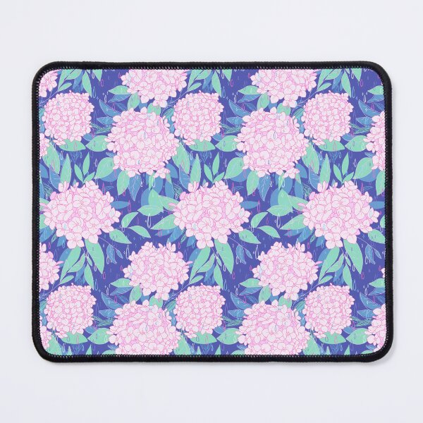 Item preview, Magic Hydrangea - Pink on Blue designed and sold by prynadd / Alena's Magic Patterns.