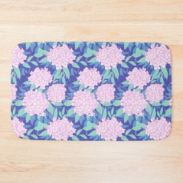 Item preview, Magic Hydrangea - Pink on Blue designed and sold by prynadd / Alena's Magic Patterns.