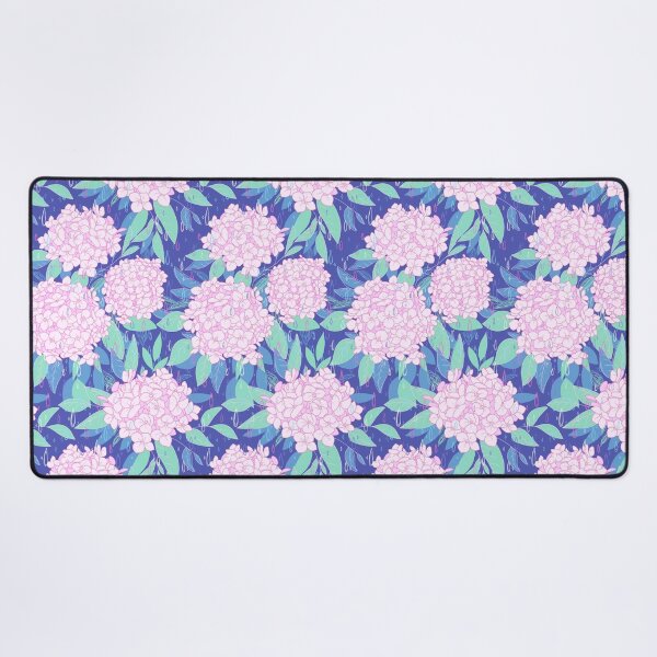 Item preview, Magic Hydrangea - Pink on Blue designed and sold by prynadd / Alena's Magic Patterns.