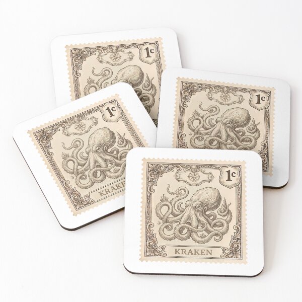 Item preview, Vintage Kraken Postage Stamp - Mythological Bestiary designed and sold by JeanChiale.