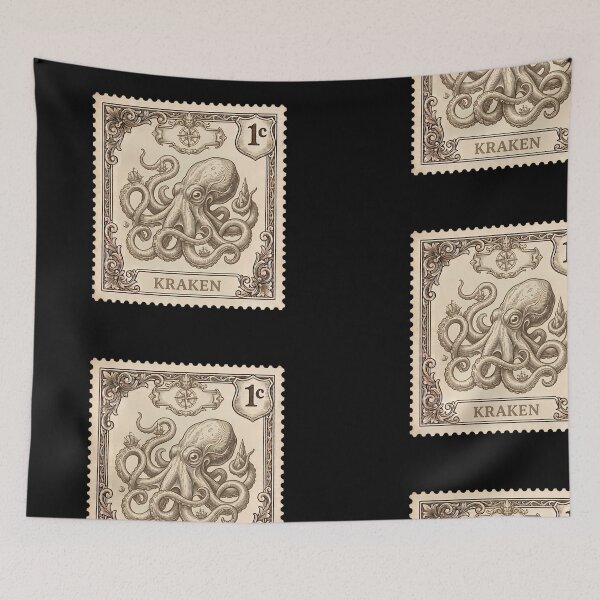 Item preview, Vintage Kraken Postage Stamp - Mythological Bestiary designed and sold by JeanChiale.