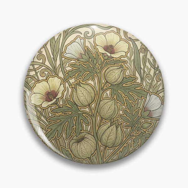 Item preview, Hibiscus Trionum - Flower of an Hour Art Nouveau Botanical Print designed and sold by FreiherrPK.