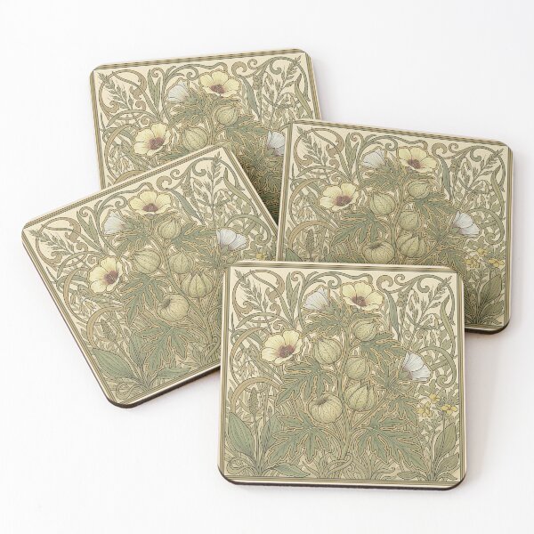 Item preview, Hibiscus Trionum - Flower of an Hour Art Nouveau Botanical Print designed and sold by FreiherrPK.