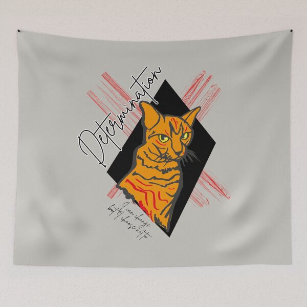 Item preview, Determination Only pen cat sketch with colors designed and sold by Konopikyu.