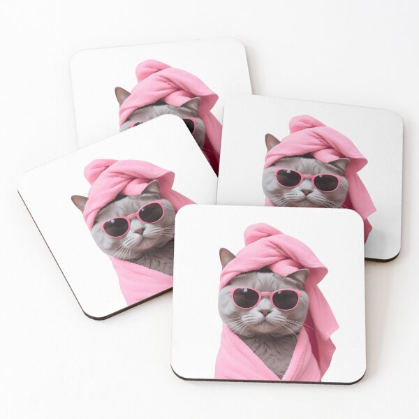 Item preview, Funny Spa Cat in Pink Towel and Sunglasses designed and sold by L&L.