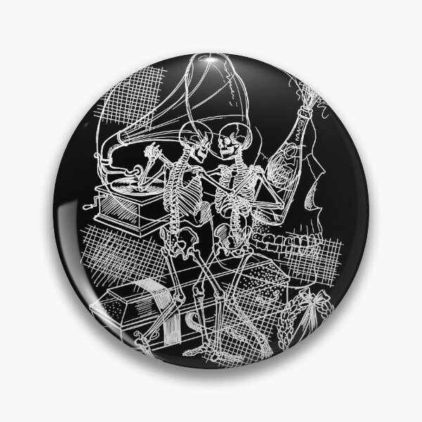 Item preview, Danse Macabre - Gothic Dancing Skeletons Gramophone Champagne Graphic Art designed and sold by FreiherrPK.