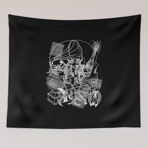 Item preview, Danse Macabre - Gothic Dancing Skeletons Gramophone Champagne Graphic Art designed and sold by FreiherrPK.