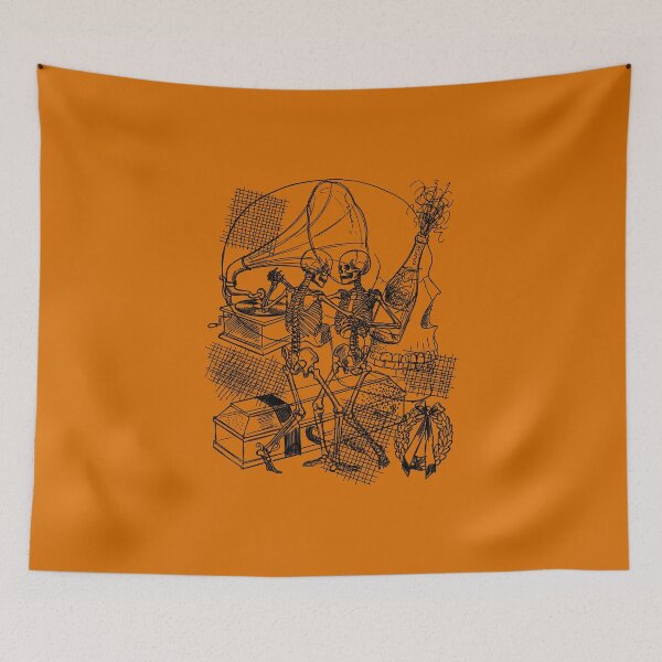 Item preview, Dancing Skeletons - Gothic Danse Macabre Vintage Linework Art designed and sold by FreiherrPK.