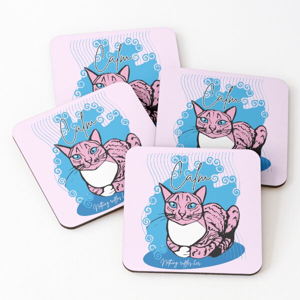 Item preview, Calm Only pen cat sketch with colors designed and sold by Konopikyu.
