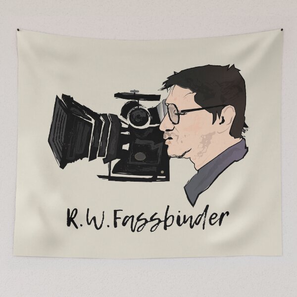 Item preview, Rainer Werner Fassbinder – Filming Minimalist Illustration designed and sold by FULLER FACTORY.