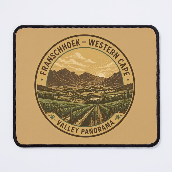 Item preview, Franschhoek Valley Panorama Round Badge South Africa designed and sold by The Digital Compass.