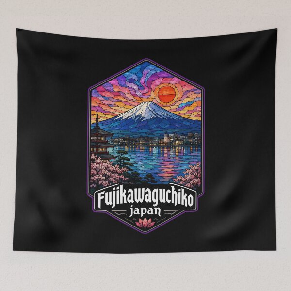 Item preview, Fujikawaguchiko Fuji Japan Travel Stained Glass designed and sold by TomFrontierArt.