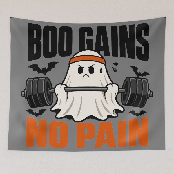 Item preview, Boo Gains No Pain Halloween Fitness Design designed and sold by MOCH- ART.