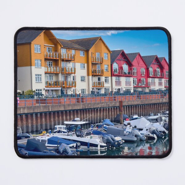 Item preview, Exmouth Marina Harbour Waterfront Colorful Houses Devon Photography designed and sold by leonwoods.