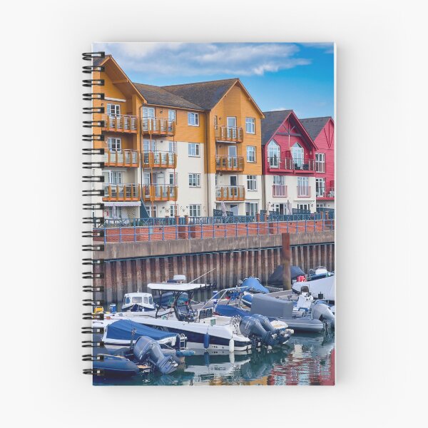 Item preview, Exmouth Marina Harbour Waterfront Colorful Houses Devon Photography designed and sold by leonwoods.