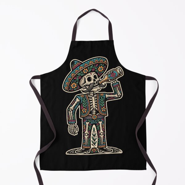 Item preview, Drunk Calavera Mariachi - Mexican Dia de los Muertos Folk Art designed and sold by FreiherrPK.