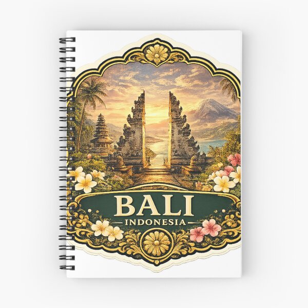 Item preview, Bali Indonesia – Temple Gates, Volcano & Tropical Heritage Art designed and sold by ChicClicker.