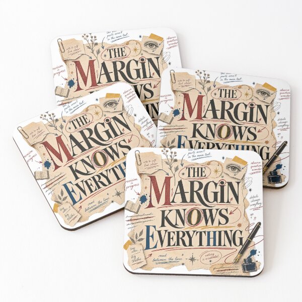 Item preview, The Margin Knows Everything – Poetcore Writer & Literary Typography designed and sold by Golden Era Studio.