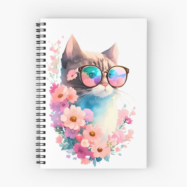 Item preview, Floral Watercolor Cat with Sunglasses designed and sold by L&L.