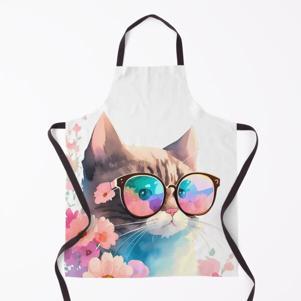 Item preview, Floral Watercolor Cat with Sunglasses designed and sold by L&L.