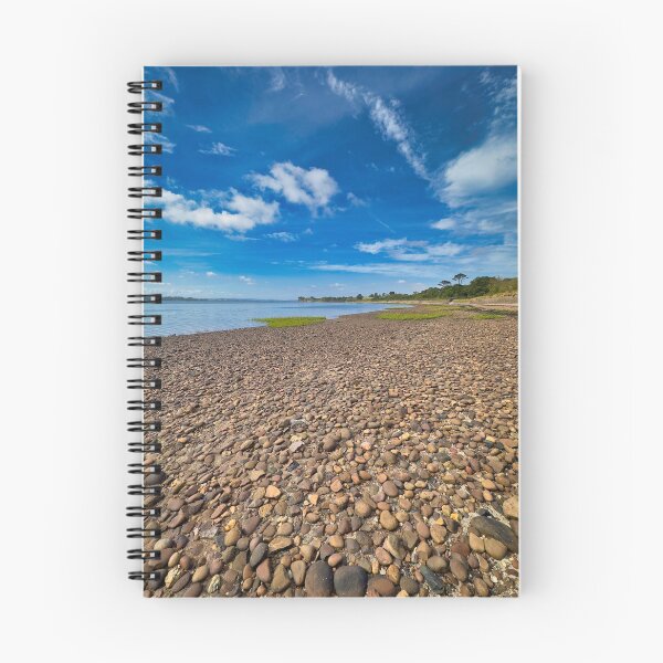 Item preview, Exmouth Pebbled Shoreline Exe Estuary Blue Sky Devon Photography designed and sold by leonwoods.
