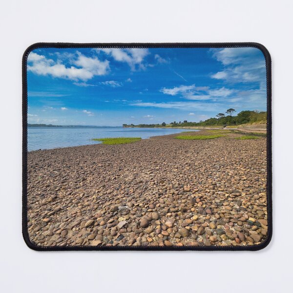Item preview, Exmouth Pebbled Shoreline Exe Estuary Blue Sky Devon Photography designed and sold by leonwoods.