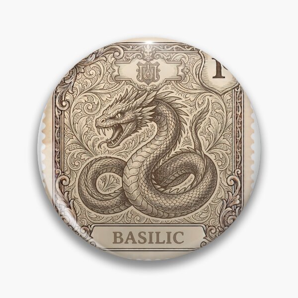 Item preview, Vintage Basilisk Postage Stamp - Antique Engraving Art designed and sold by JeanChiale.