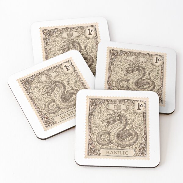 Item preview, Vintage Basilisk Postage Stamp - Antique Engraving Art designed and sold by JeanChiale.