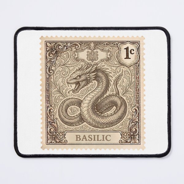 Item preview, Vintage Basilisk Postage Stamp - Antique Engraving Art designed and sold by JeanChiale.
