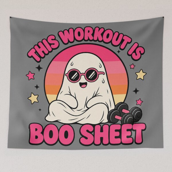 Item preview, This Workout Is Boo Sheet Ghost Fitness Design designed and sold by MOCH- ART.