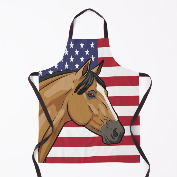 Item preview, The head of a horse and the flag of the United States designed and sold by Cheval-de-coeur.