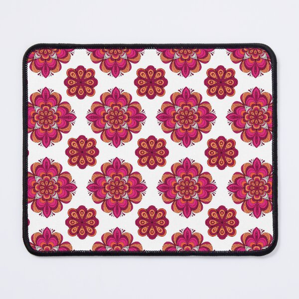 Item preview, Boho Floral Mandala Pattern – Pink Magenta & Orange Ornamental Design designed and sold by Mousy17.
