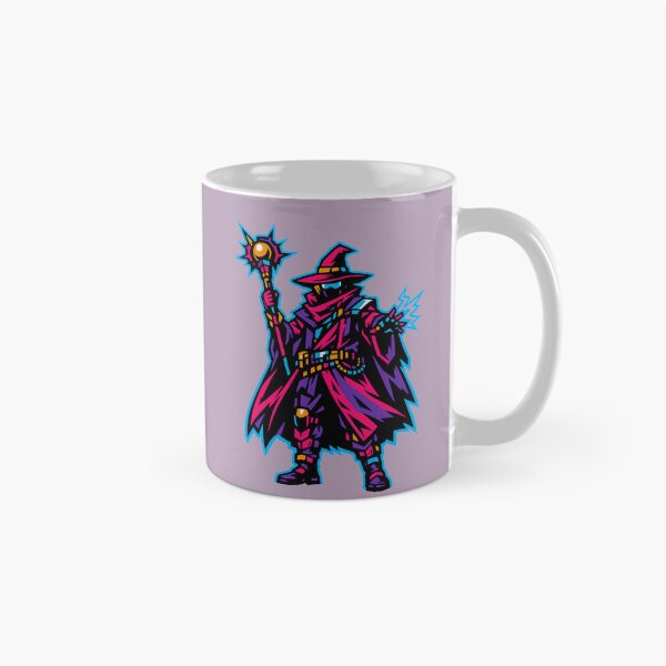 Item preview, Neon Wizard with Lightning – Masked Warlock with Orb Staff designed and sold by KungPowUnicorn.