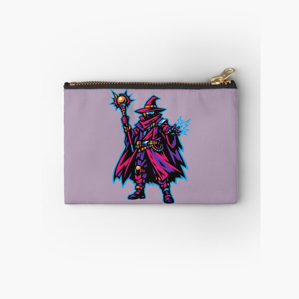 Item preview, Neon Wizard with Lightning – Masked Warlock with Orb Staff designed and sold by KungPowUnicorn.