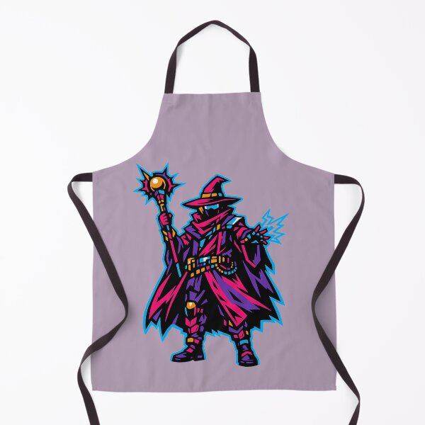 Item preview, Neon Wizard with Lightning – Masked Warlock with Orb Staff designed and sold by KungPowUnicorn.