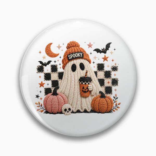 Item preview, Cute Crochet Ghost Holding Pumpkin Spice Latte Spooky Season designed and sold by DYALEEZ-XCR.