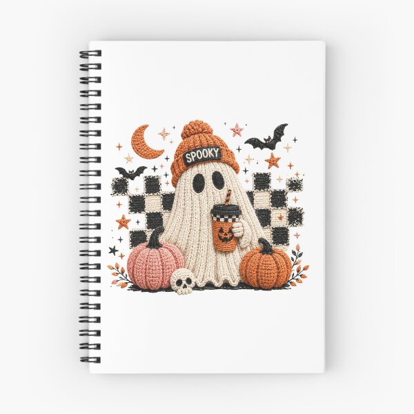 Item preview, Cute Crochet Ghost Holding Pumpkin Spice Latte Spooky Season designed and sold by DYALEEZ-XCR.