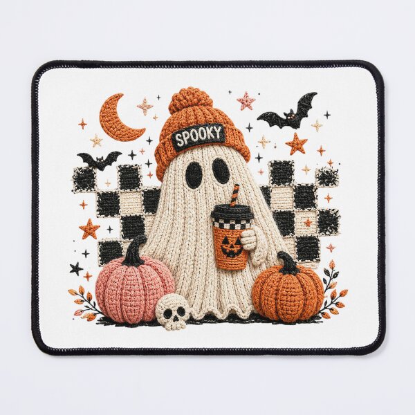 Item preview, Cute Crochet Ghost Holding Pumpkin Spice Latte Spooky Season designed and sold by DYALEEZ-XCR.