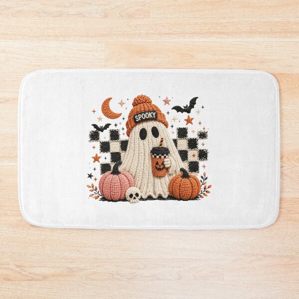 Item preview, Cute Crochet Ghost Holding Pumpkin Spice Latte Spooky Season designed and sold by DYALEEZ-XCR.
