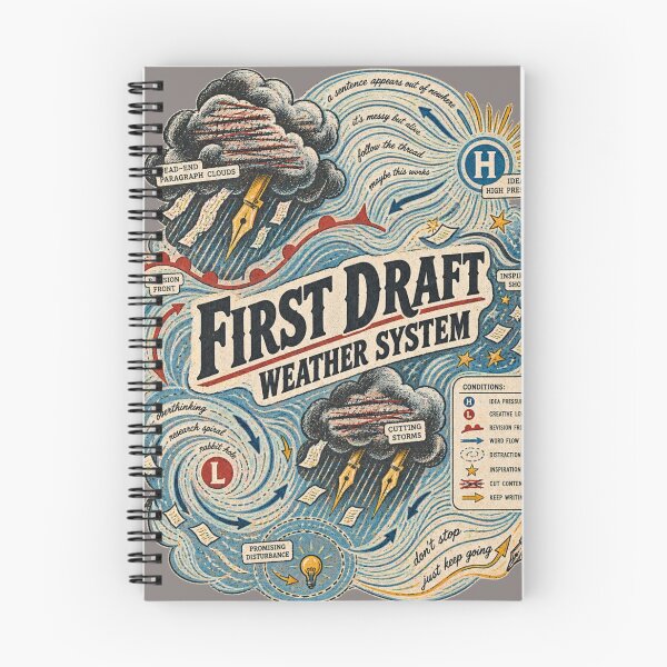 Item preview, First Draft Weather System – Funny Writer & Poetcore Design designed and sold by Golden Era Studio.