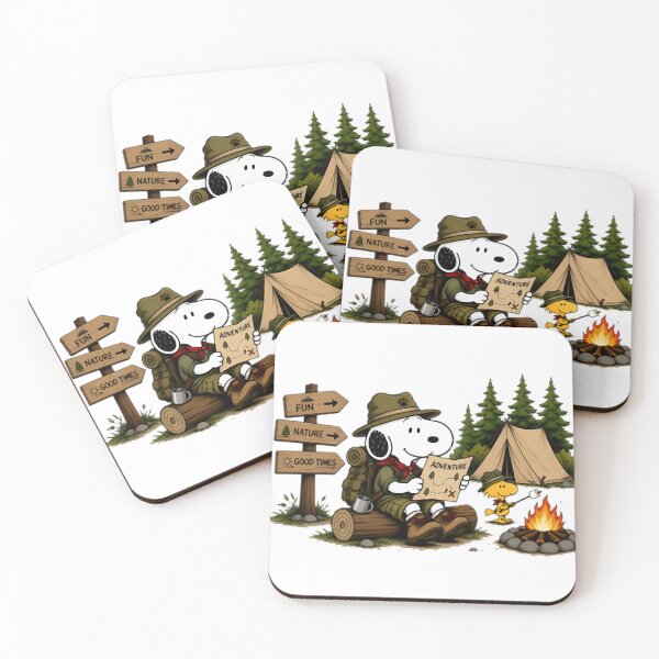 Item preview, Snoopy And Woodstock Camping Adventure Cute Outdoor Nature Lovers Graphic designed and sold by EnigmaVista.